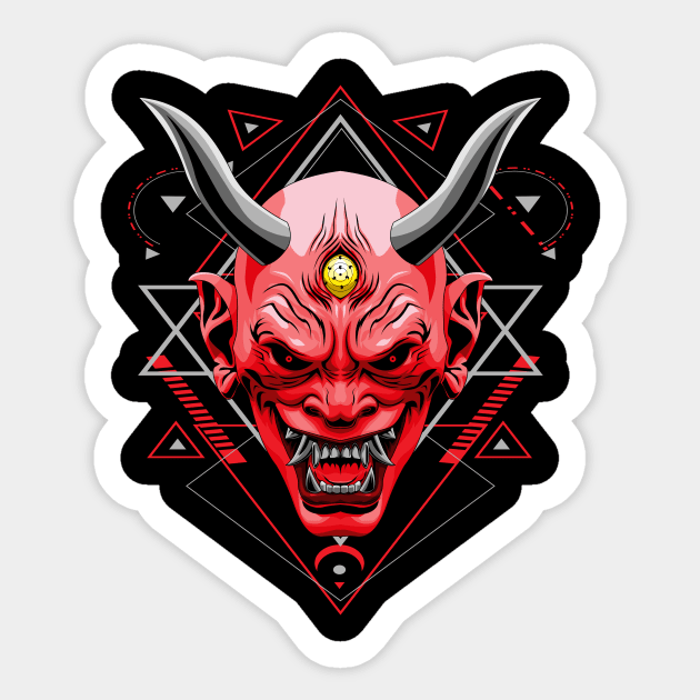 oni mask japan yokai Sticker by SHINIGAMII